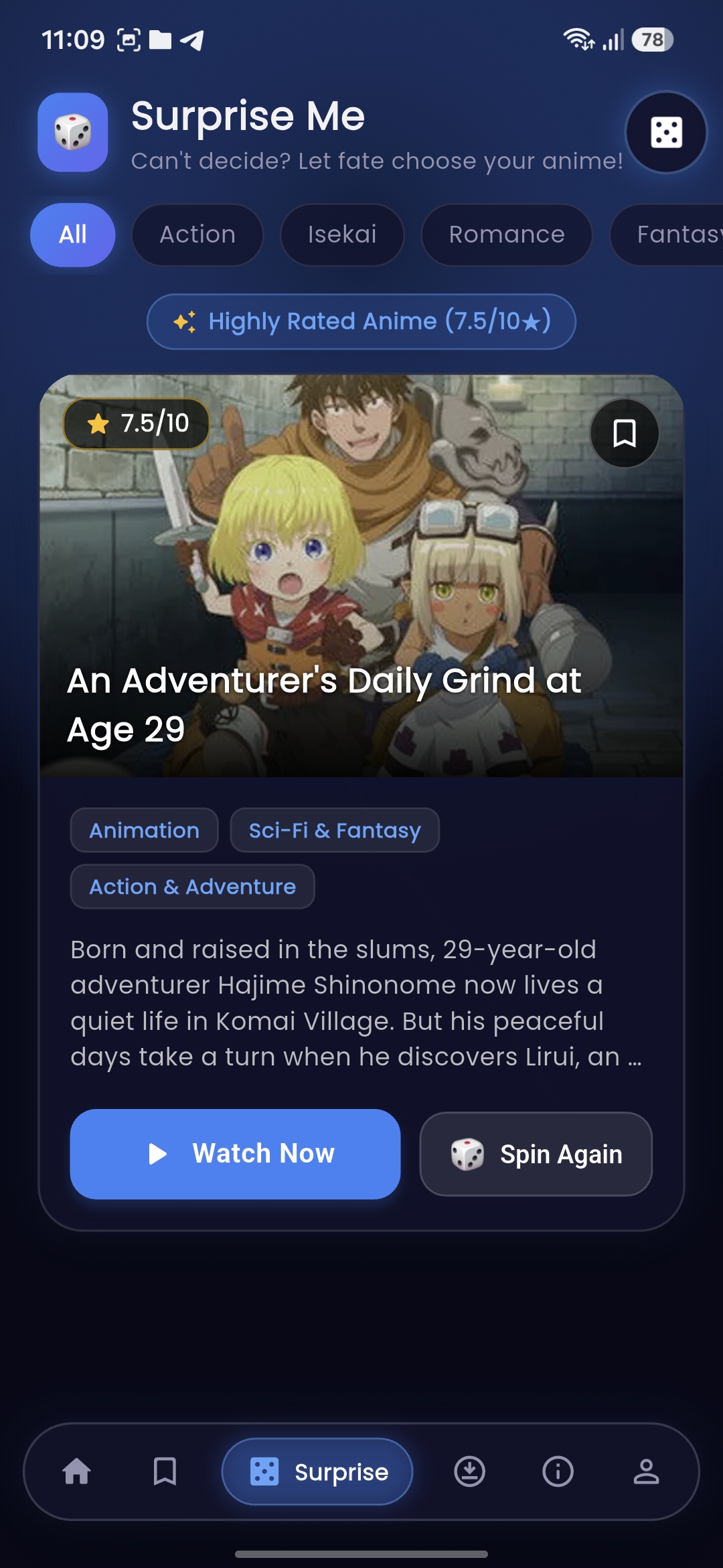Surprise Me Feature
